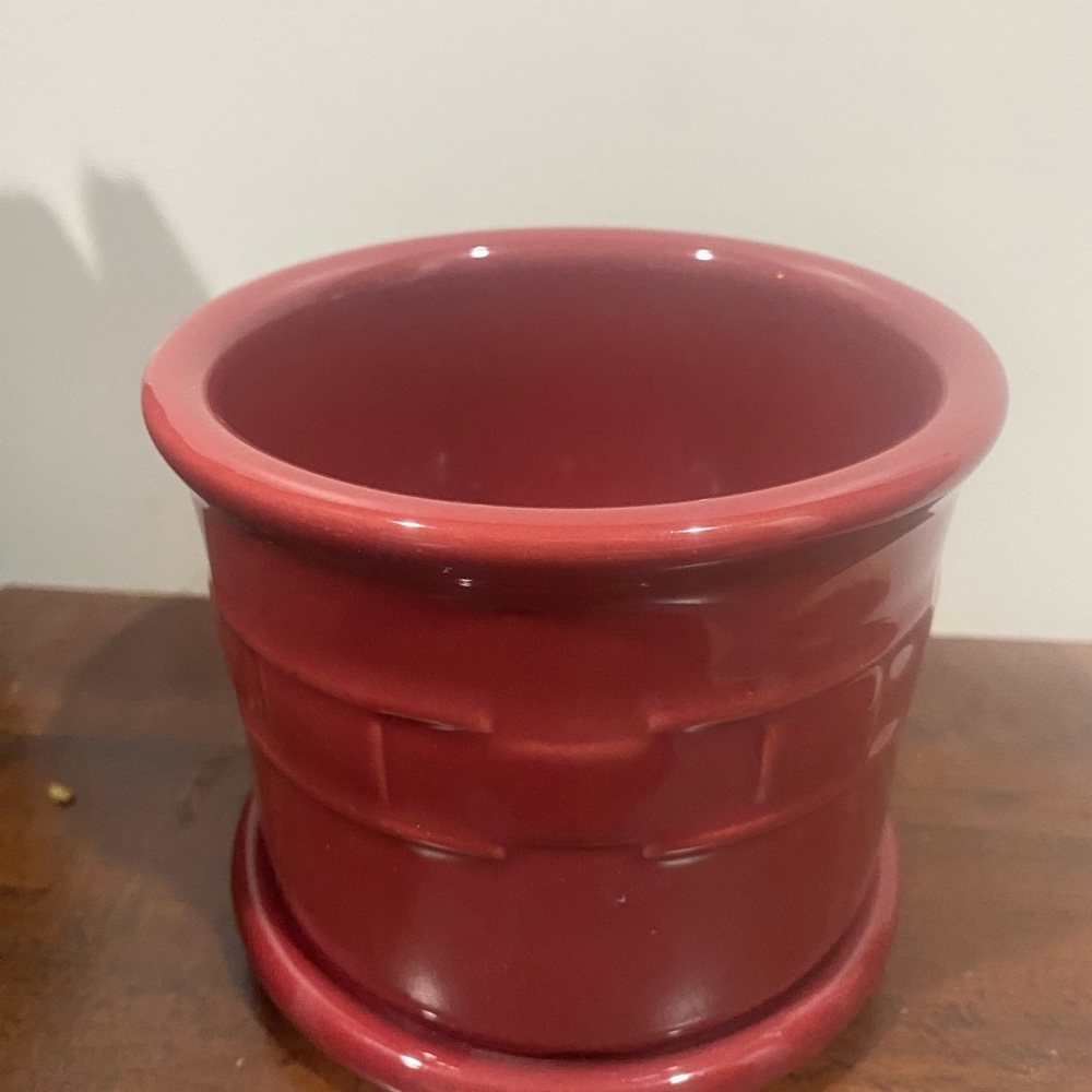 Longaberger Ceramic Pottery candle holder with saucer